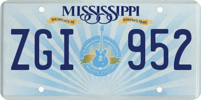 MS license plate ZGI952