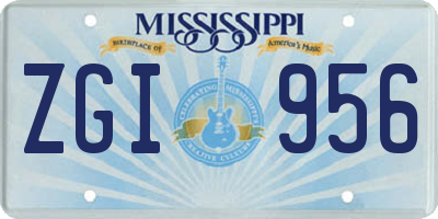 MS license plate ZGI956