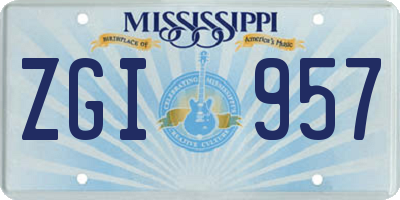MS license plate ZGI957