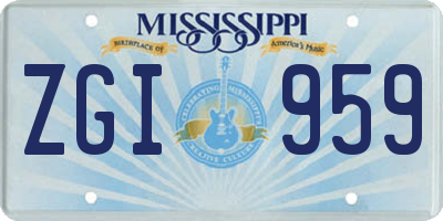 MS license plate ZGI959