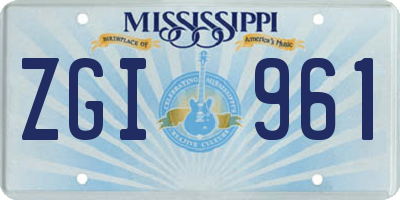 MS license plate ZGI961