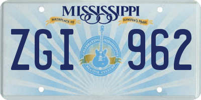 MS license plate ZGI962