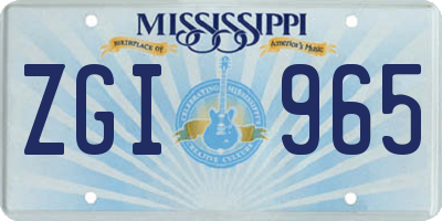 MS license plate ZGI965