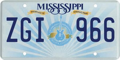 MS license plate ZGI966