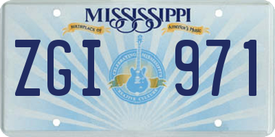 MS license plate ZGI971