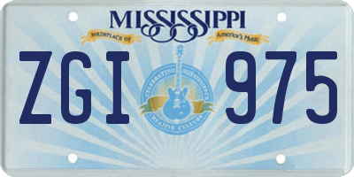 MS license plate ZGI975