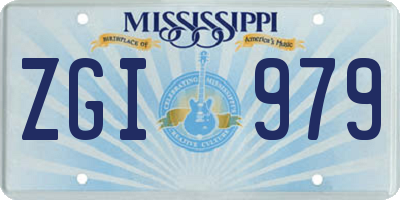 MS license plate ZGI979