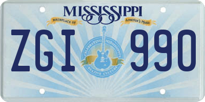 MS license plate ZGI990