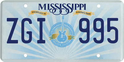 MS license plate ZGI995