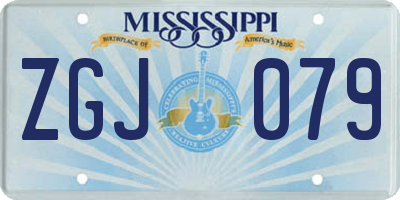 MS license plate ZGJ079