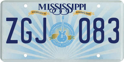 MS license plate ZGJ083