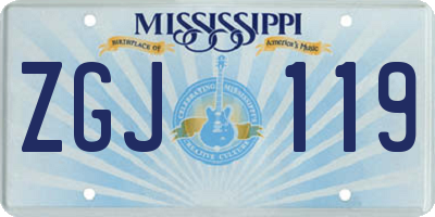 MS license plate ZGJ119