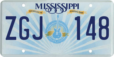 MS license plate ZGJ148