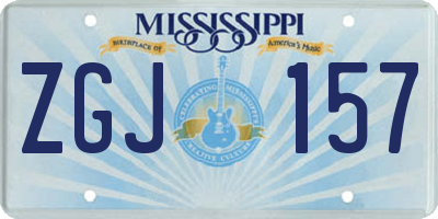 MS license plate ZGJ157