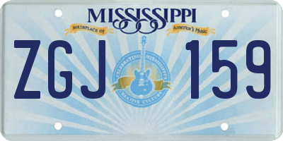 MS license plate ZGJ159
