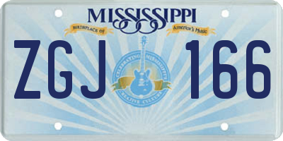 MS license plate ZGJ166