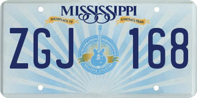 MS license plate ZGJ168