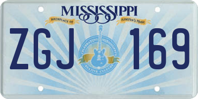 MS license plate ZGJ169