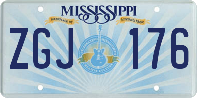 MS license plate ZGJ176