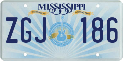 MS license plate ZGJ186