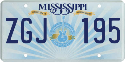 MS license plate ZGJ195