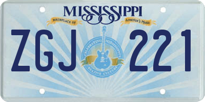 MS license plate ZGJ221