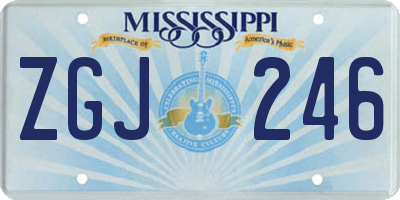 MS license plate ZGJ246