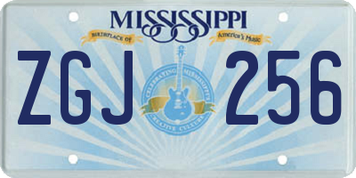 MS license plate ZGJ256