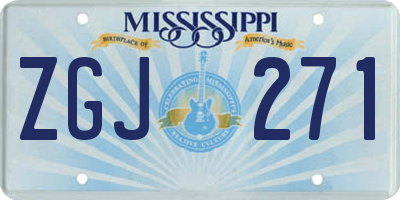 MS license plate ZGJ271