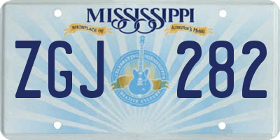 MS license plate ZGJ282