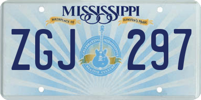 MS license plate ZGJ297