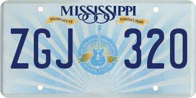 MS license plate ZGJ320