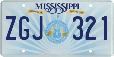 MS license plate ZGJ321