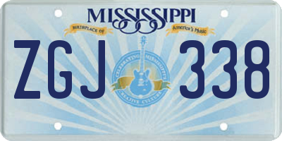 MS license plate ZGJ338