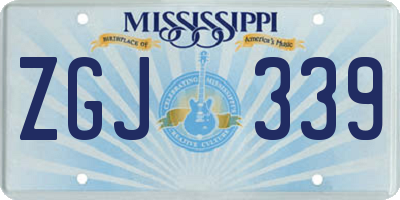 MS license plate ZGJ339