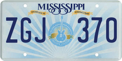 MS license plate ZGJ370