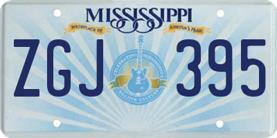 MS license plate ZGJ395