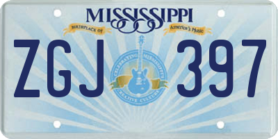MS license plate ZGJ397