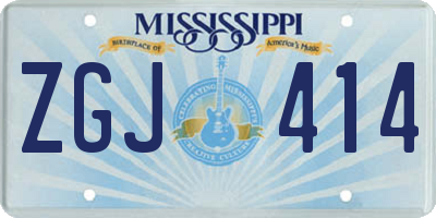 MS license plate ZGJ414