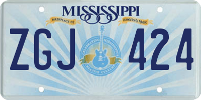 MS license plate ZGJ424