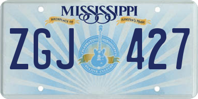MS license plate ZGJ427