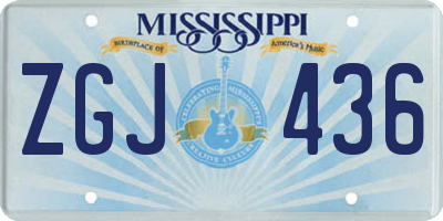 MS license plate ZGJ436