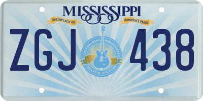 MS license plate ZGJ438