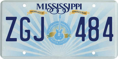 MS license plate ZGJ484