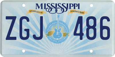 MS license plate ZGJ486