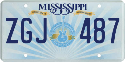 MS license plate ZGJ487