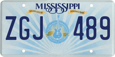 MS license plate ZGJ489
