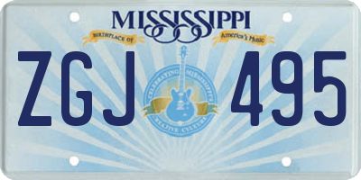 MS license plate ZGJ495