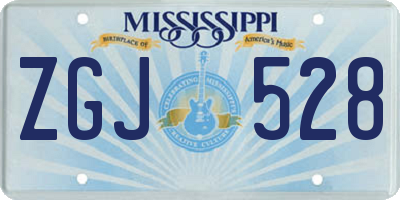 MS license plate ZGJ528