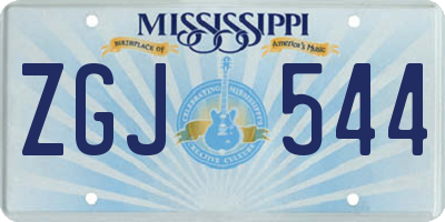 MS license plate ZGJ544